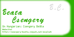 beata csengery business card